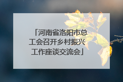 河南省洛阳市总工会召开乡村振兴工作座谈交流会