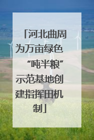 河北曲周为万亩绿色“吨半粮”示范基地创建指挥田机制