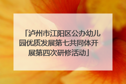 泸州市江阳区公办幼儿园优质发展第七共同体开展第四次研修活动