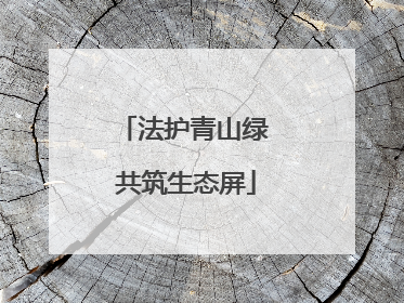 法护青山绿 共筑生态屏