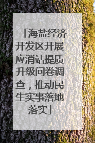 海盐经济开发区开展应消站提质升级问卷调查，推动民生实事落地落实