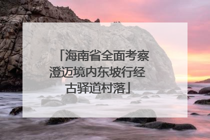 海南省全面考察澄迈境内东坡行经古驿道村落