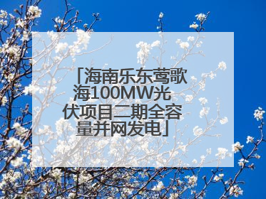 海南乐东莺歌海100MW光伏项目二期全容量并网发电