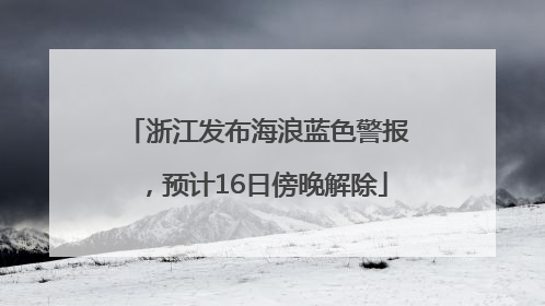 浙江发布海浪蓝色警报，预计16日傍晚解除