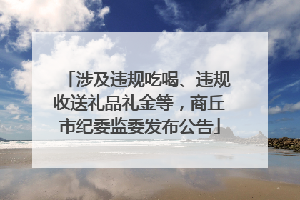 涉及违规吃喝、违规收送礼品礼金等，商丘市纪委监委发布公告