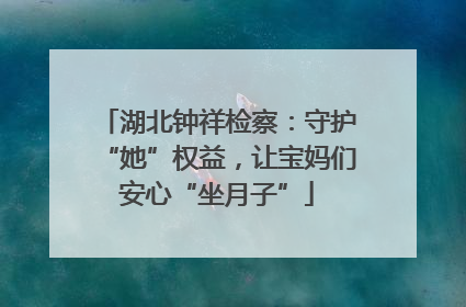 湖北钟祥检察：守护“她”权益，让宝妈们安心“坐月子”