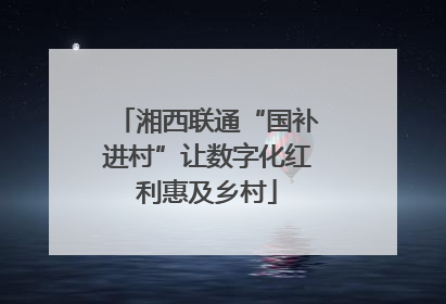 湘西联通“国补进村”让数字化红利惠及乡村