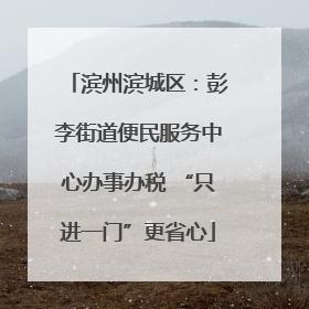 滨州滨城区：彭李街道便民服务中心办事办税 “只进一门”更省心