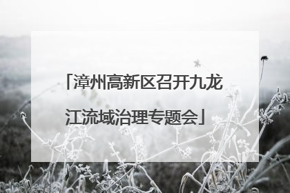 漳州高新区召开九龙江流域治理专题会