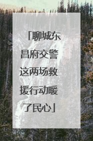 聊城东昌府交警这两场救援行动暖了民心