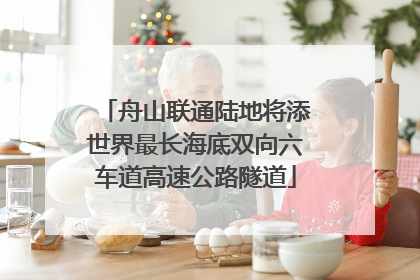 舟山联通陆地将添世界最长海底双向六车道高速公路隧道