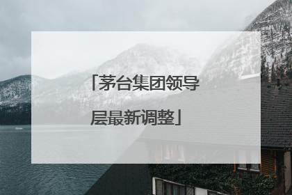 茅台集团领导层最新调整