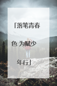 落笔青春色 为赋少年行