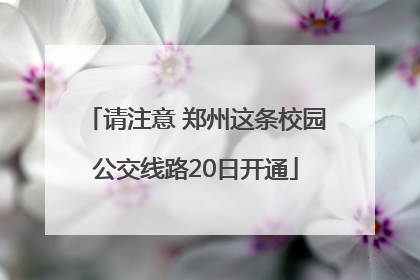 请注意 郑州这条校园公交线路20日开通