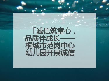 诚信筑童心，品质伴成长——桐城市范岗中心幼儿园开展诚信教育系列活动
