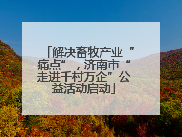 解决畜牧产业“痛点”，济南市“走进千村万企”公益活动启动