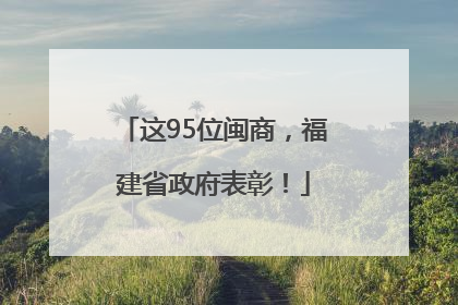 这95位闽商，福建省政府表彰！