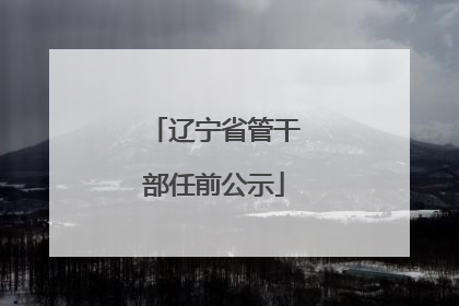 辽宁省管干部任前公示