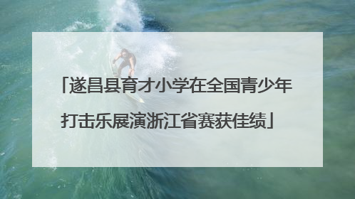 遂昌县育才小学在全国青少年打击乐展演浙江省赛获佳绩