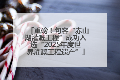 重磅！句容“赤山湖灌溉工程”成功入选“2025年度世界灌溉工程遗产”