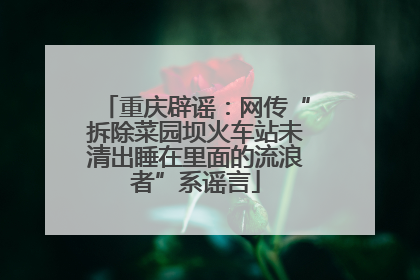 重庆辟谣：网传“拆除菜园坝火车站未清出睡在里面的流浪者”系谣言