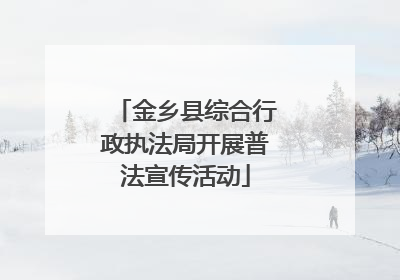 金乡县综合行政执法局开展普法宣传活动