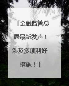 金融监管总局最新发声！涉及多项利好措施！