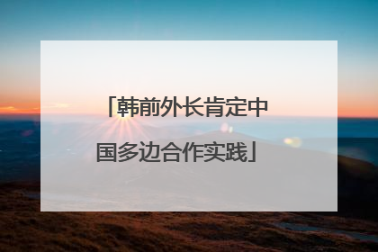 韩前外长肯定中国多边合作实践