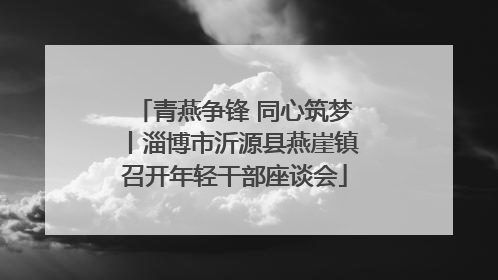 青燕争锋 同心筑梦丨淄博市沂源县燕崖镇召开年轻干部座谈会