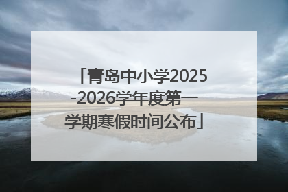 青岛中小学2025-2026学年度第一学期寒假时间公布