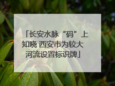 长安水脉“码”上知晓 西安市为较大河流设置标识牌