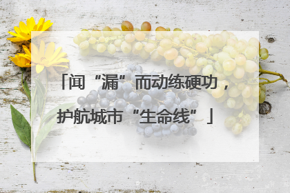 闻“漏”而动练硬功，护航城市“生命线”