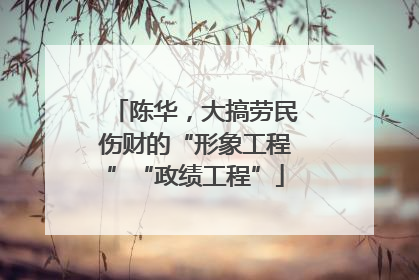 陈华，大搞劳民伤财的“形象工程”“政绩工程”