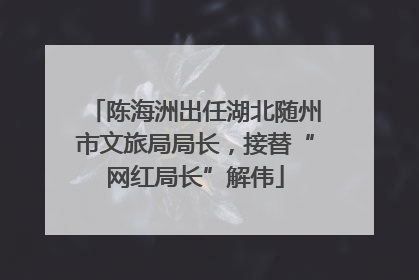 陈海洲出任湖北随州市文旅局局长，接替“网红局长”解伟