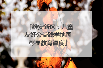 雄安新区：儿童友好公益践学地图彰显教育温度