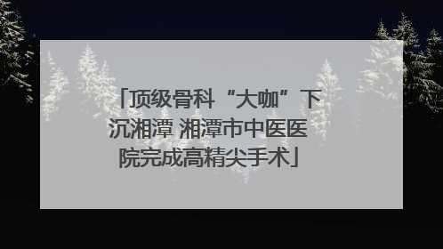顶级骨科“大咖”下沉湘潭 湘潭市中医医院完成高精尖手术