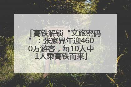 高铁解锁“文旅密码”：张家界年迎4600万游客，每10人中1人乘高铁而来