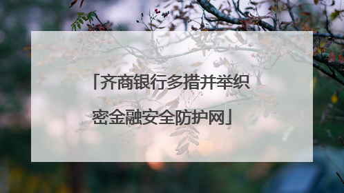 齐商银行多措并举织密金融安全防护网