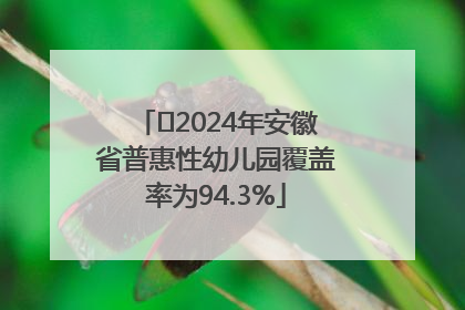 ﻿2024年安徽省普惠性幼儿园覆盖率为94.3%