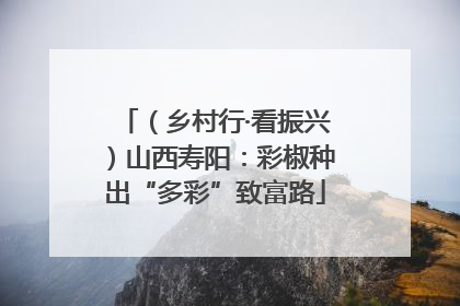 （乡村行·看振兴）山西寿阳：彩椒种出“多彩”致富路