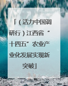 （活力中国调研行）江西省“十四五”农业产业化发展实现新突破