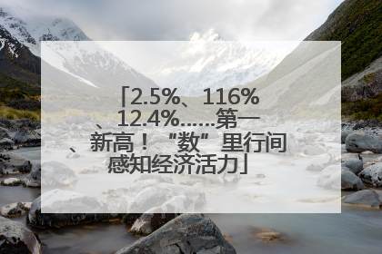 2.5%、116%、12.4%……第一、新高！“数”里行间感知经济活力