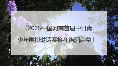 2025中国河南首届中日青少年围棋邀请赛将在洛阳启幕