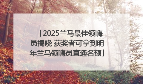 2025兰马最佳领嗨员揭晓 获奖者可拿到明年兰马领嗨员直通名额