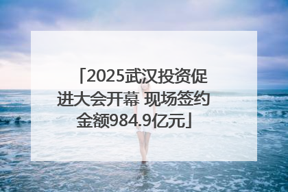 2025武汉投资促进大会开幕 现场签约金额984.9亿元