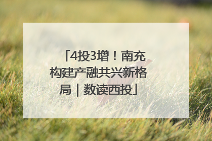4投3增！南充构建产融共兴新格局｜数读西投
