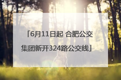 6月11日起 合肥公交集团新开324路公交线